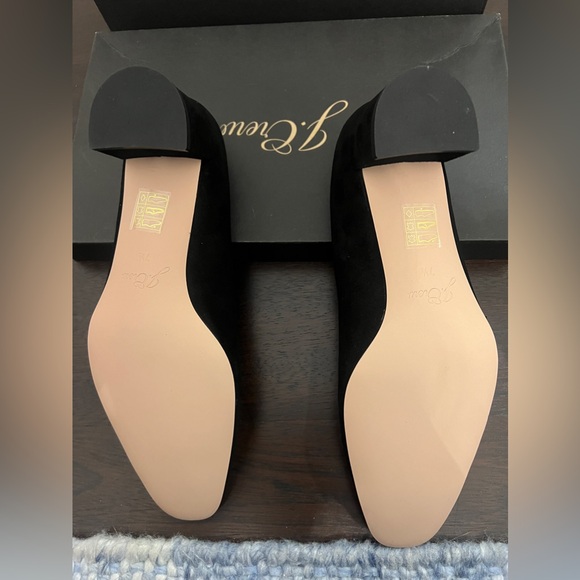 New In Box J.Crew Kate Block-Heel Pumps in Black Suede - Picture 4 of 5